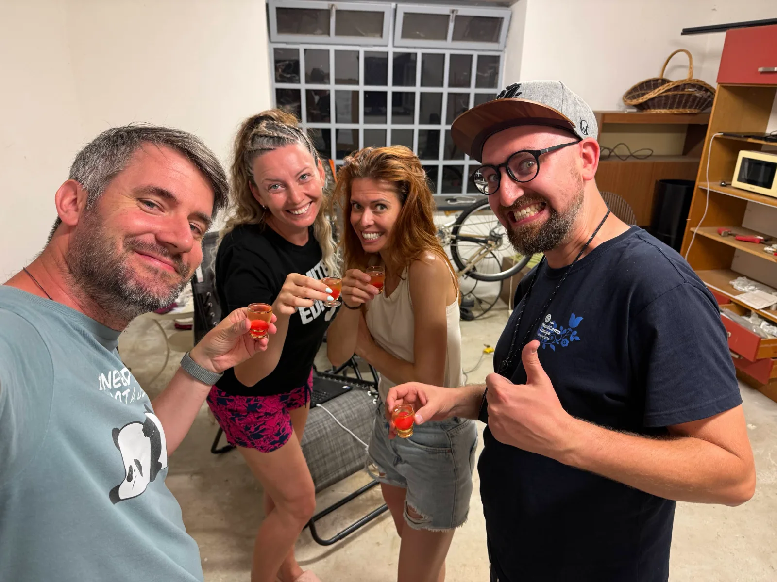 A toast in the workshop